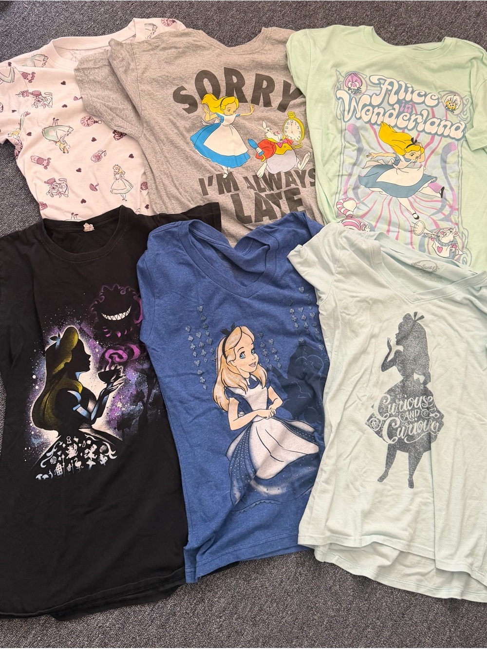 Alice in Wonderland Graphic Tee Bundle - Pastel & Black Prints